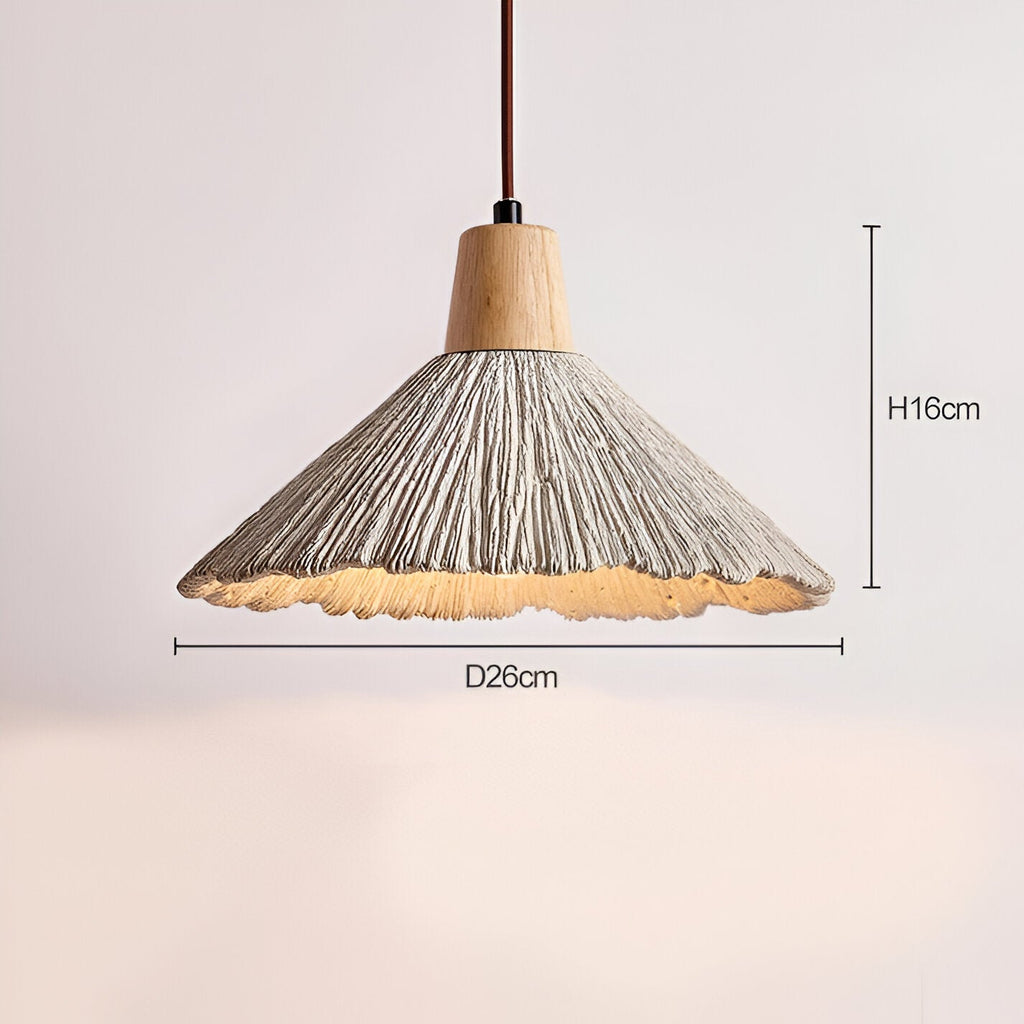 Cream Wabi-Sabi Cement Pendant Light With E26 LED Light