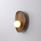 Modern Wood and Glass Wall Sconce for Living Room