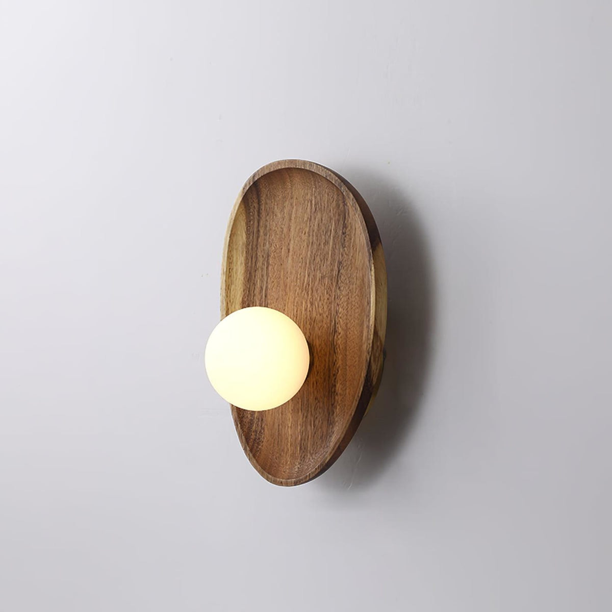 Modern Wood and Glass Wall Sconce for Living Room