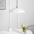 Modern Marble and Copper Pendant Light for Dining Room