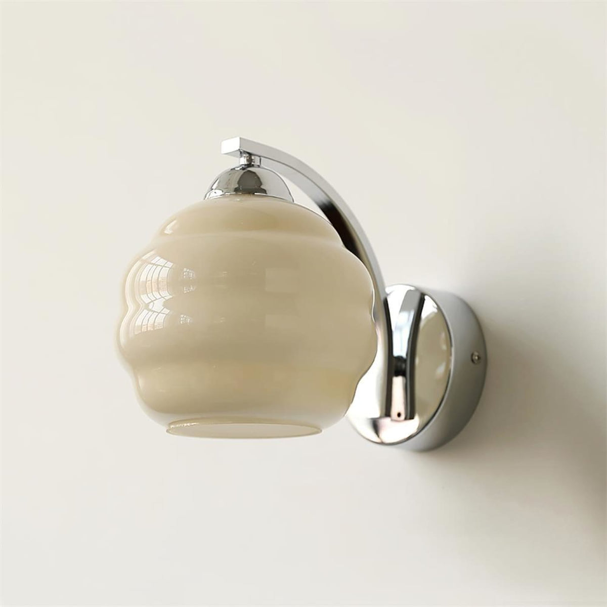 Modern Iron and Glass Wall Sconce With Warm LED Glow