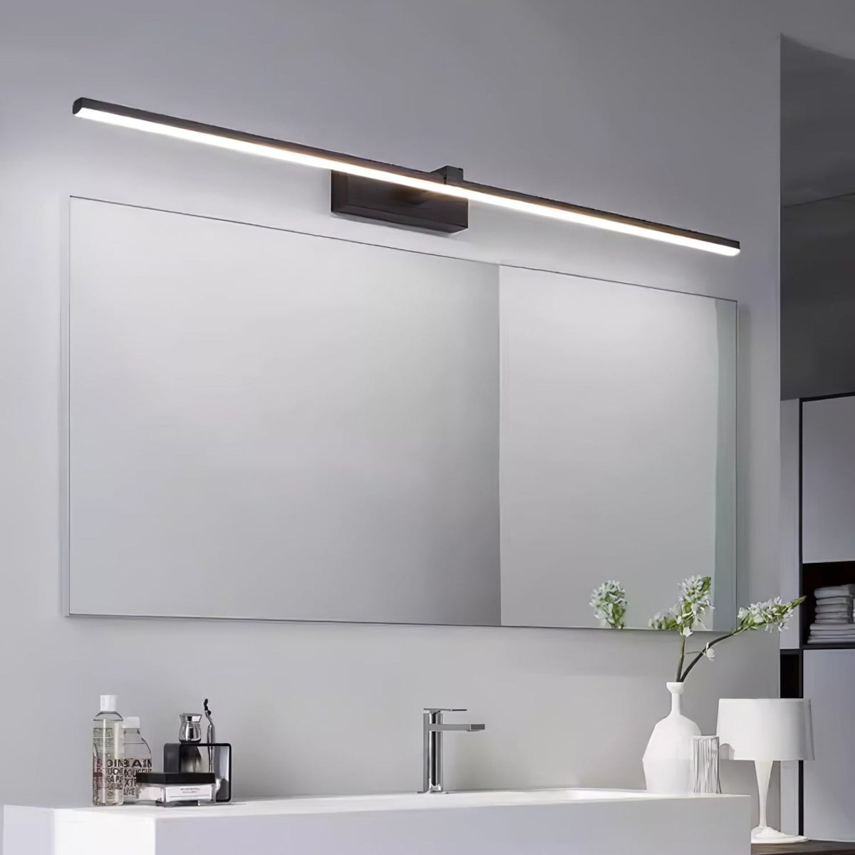 Modern Iron Linear Wall Sconce With Integrated LED for Hallway