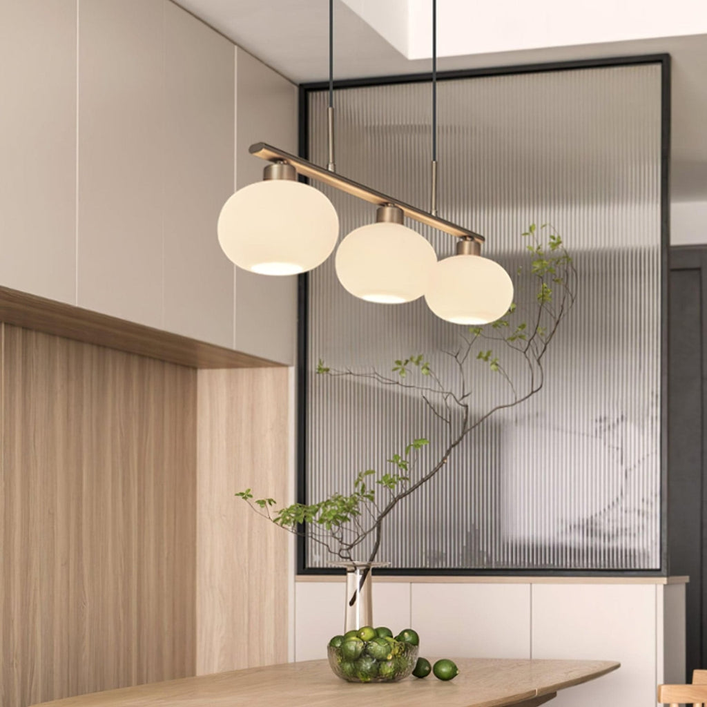 Modern Glass Pendant Light With Tri-Color LED Glow