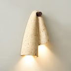 Modern Travertine Wall Sconce With Warm LED Glow