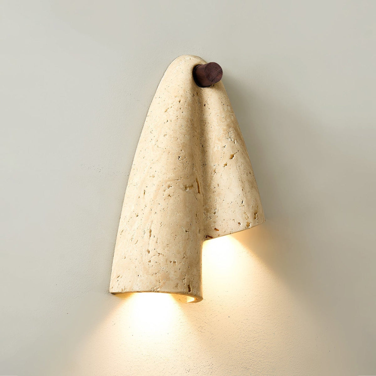 Modern Travertine Wall Sconce With Warm LED Glow