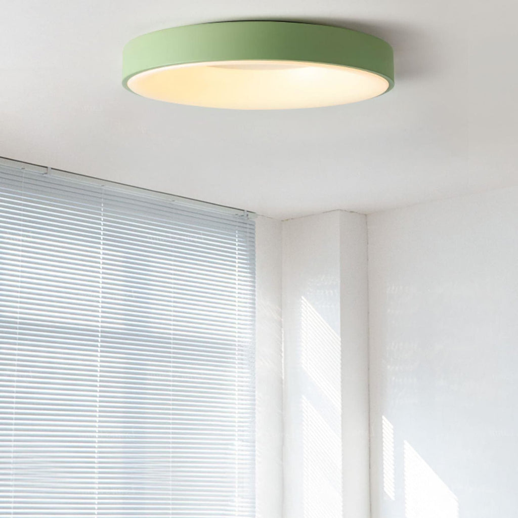 Modern Wrought Iron Flush Mount Ceiling Light With Tri-Color LED Glow