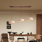 Modern Travertine Stone Pendant Light With Dimmable Remote Control