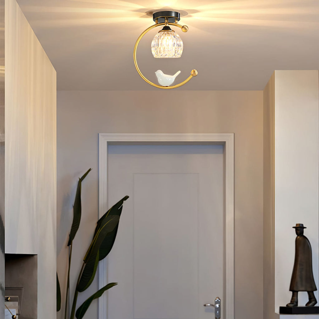 Modern Solid Brass Flush Mount Ceiling Light