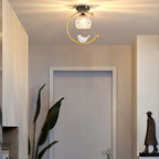 Modern Solid Brass Flush Mount Ceiling Light
