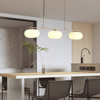 Modern Glass Pendant Light With Tri-Color LED Glow