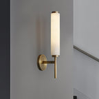 Modern Metal and Faux Alabaster Wall Sconce for Living Room