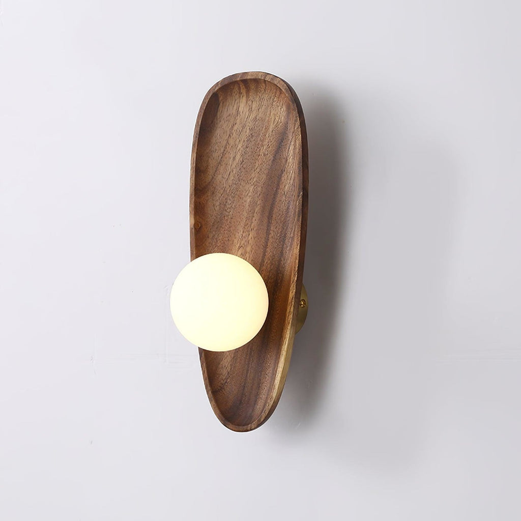 Modern Wood and Glass Wall Sconce for Living Room