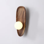 Modern Wood and Glass Wall Sconce for Living Room