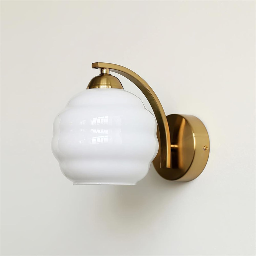 Modern Iron and Glass Wall Sconce With Warm LED Glow