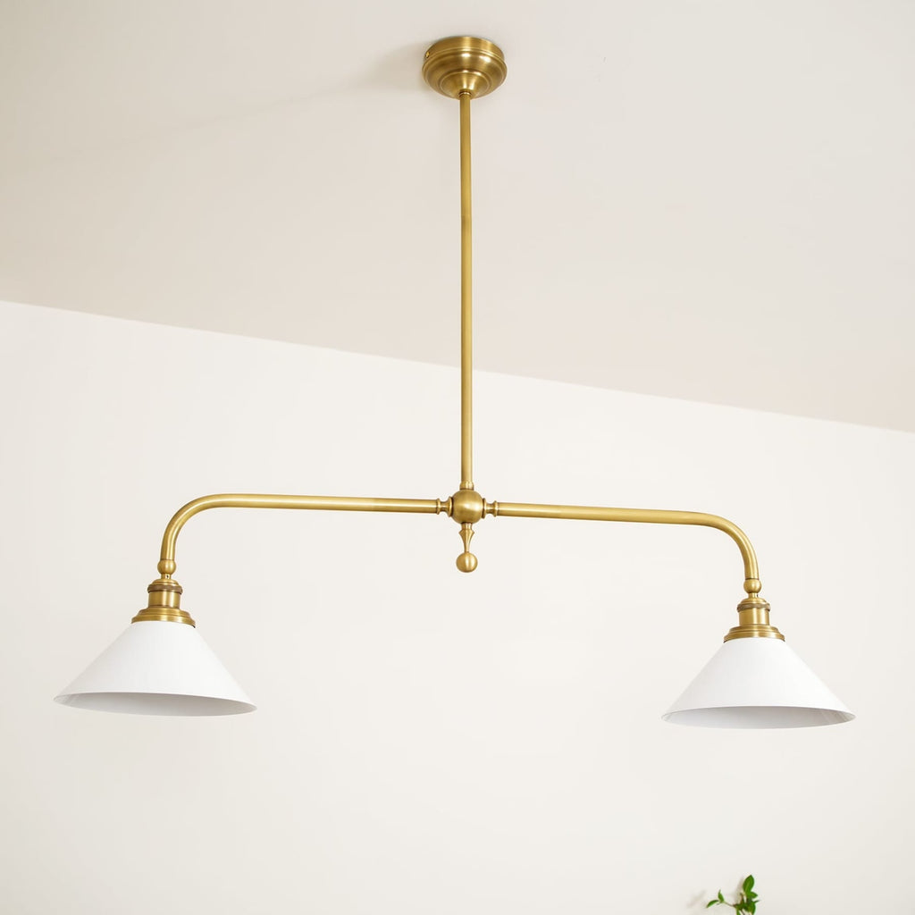 Modern Brass Pendant Light With Ceramic Shades for Dining Room