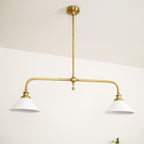 Modern Brass Pendant Light With Ceramic Shades for Dining Room