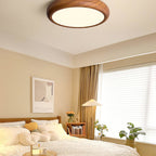Scandinavian Wood Flush Mount Ceiling Light for Living Room