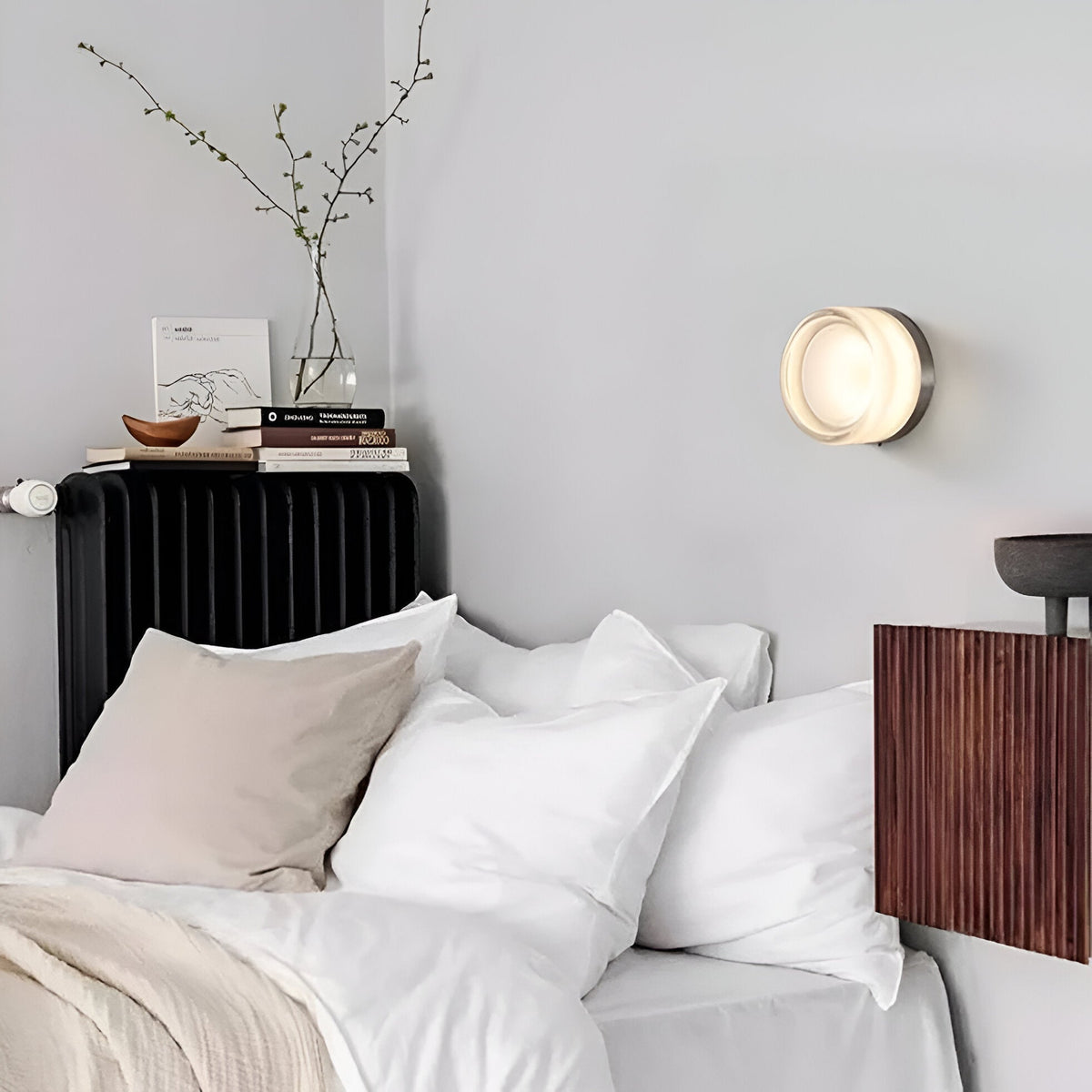 Modern Glass Wall Sconce With Adjustable LED Glow