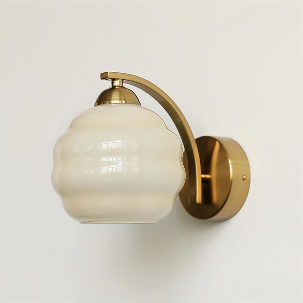 Modern Iron and Glass Wall Sconce With Warm LED Glow