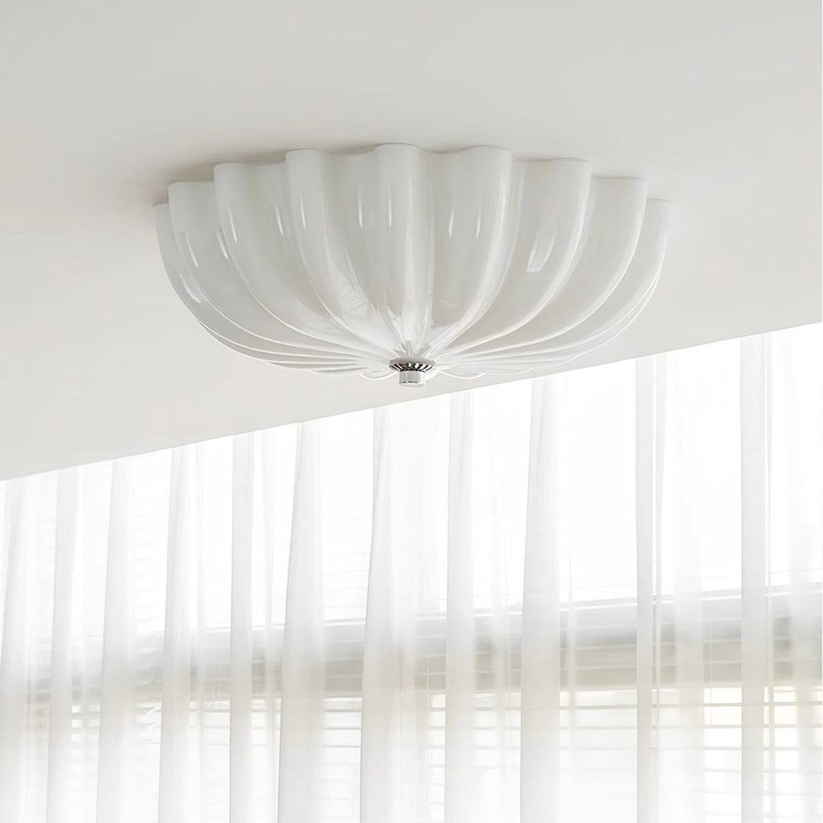 Vintage Glass Flush Mount Ceiling Light for Living Room