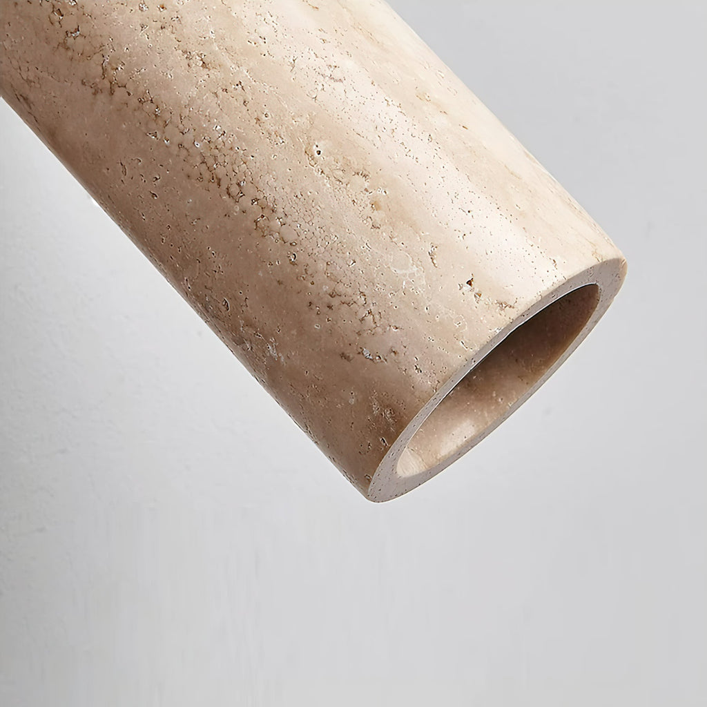 Modern Travertine Wall Sconce With Warm LED Glow