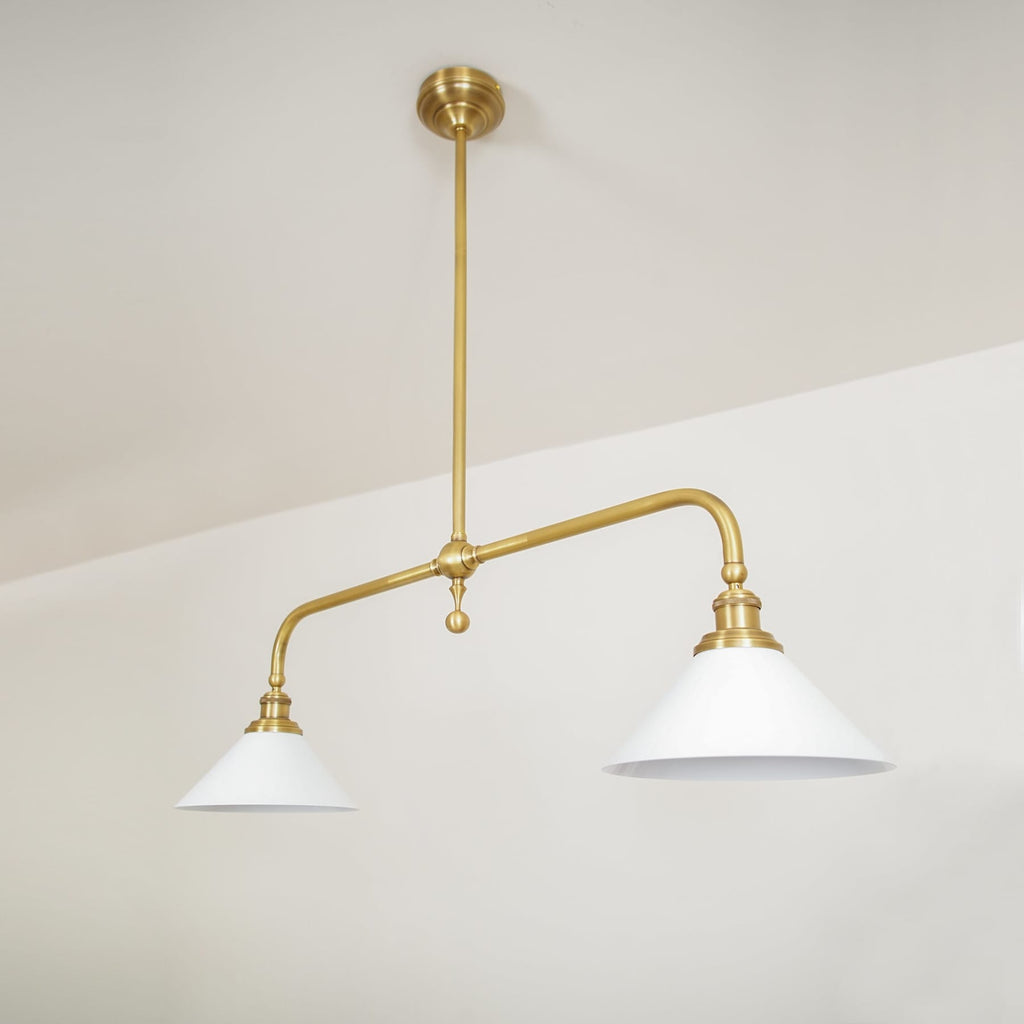 Modern Brass Pendant Light With Ceramic Shades for Dining Room
