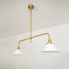 Modern Brass Pendant Light With Ceramic Shades for Dining Room