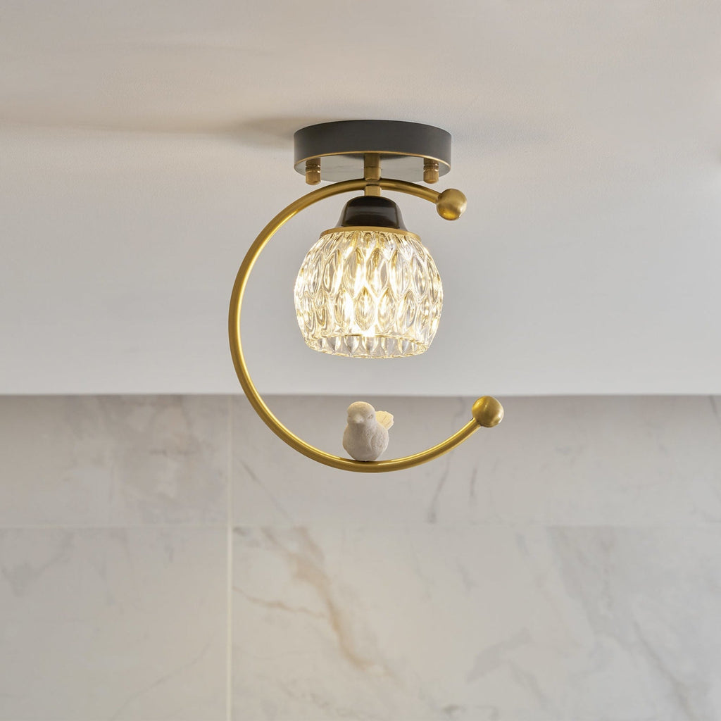 Modern Solid Brass Flush Mount Ceiling Light