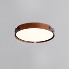 Scandinavian Wood Flush Mount Ceiling Light With Slim Low-Profile Design
