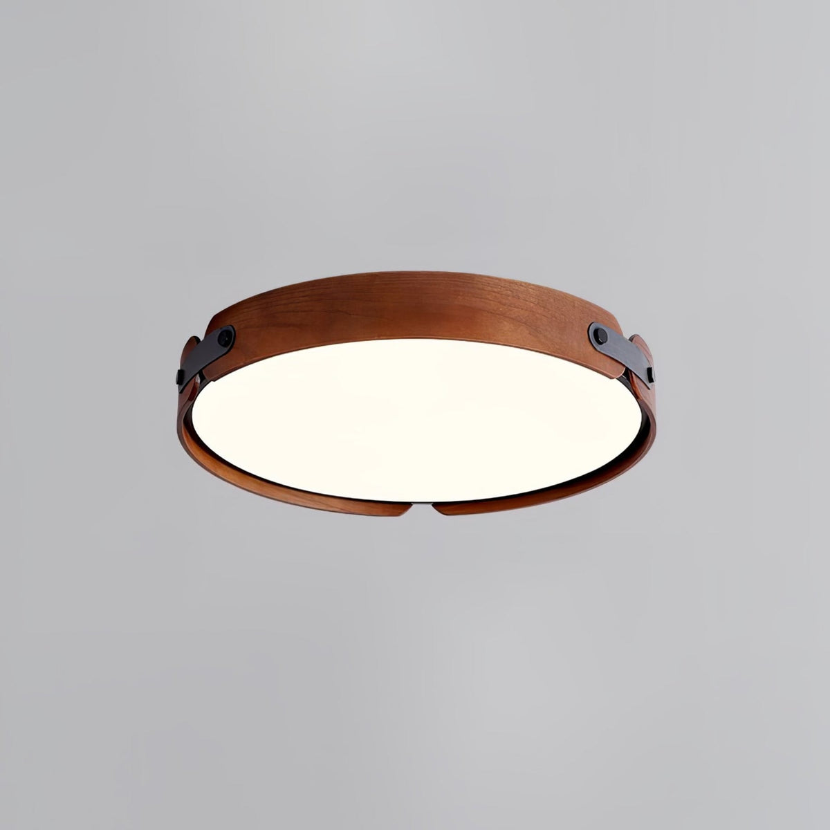 Scandinavian Wood Flush Mount Ceiling Light With Slim Low-Profile Design