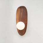 Modern Wood and Glass Wall Sconce for Living Room