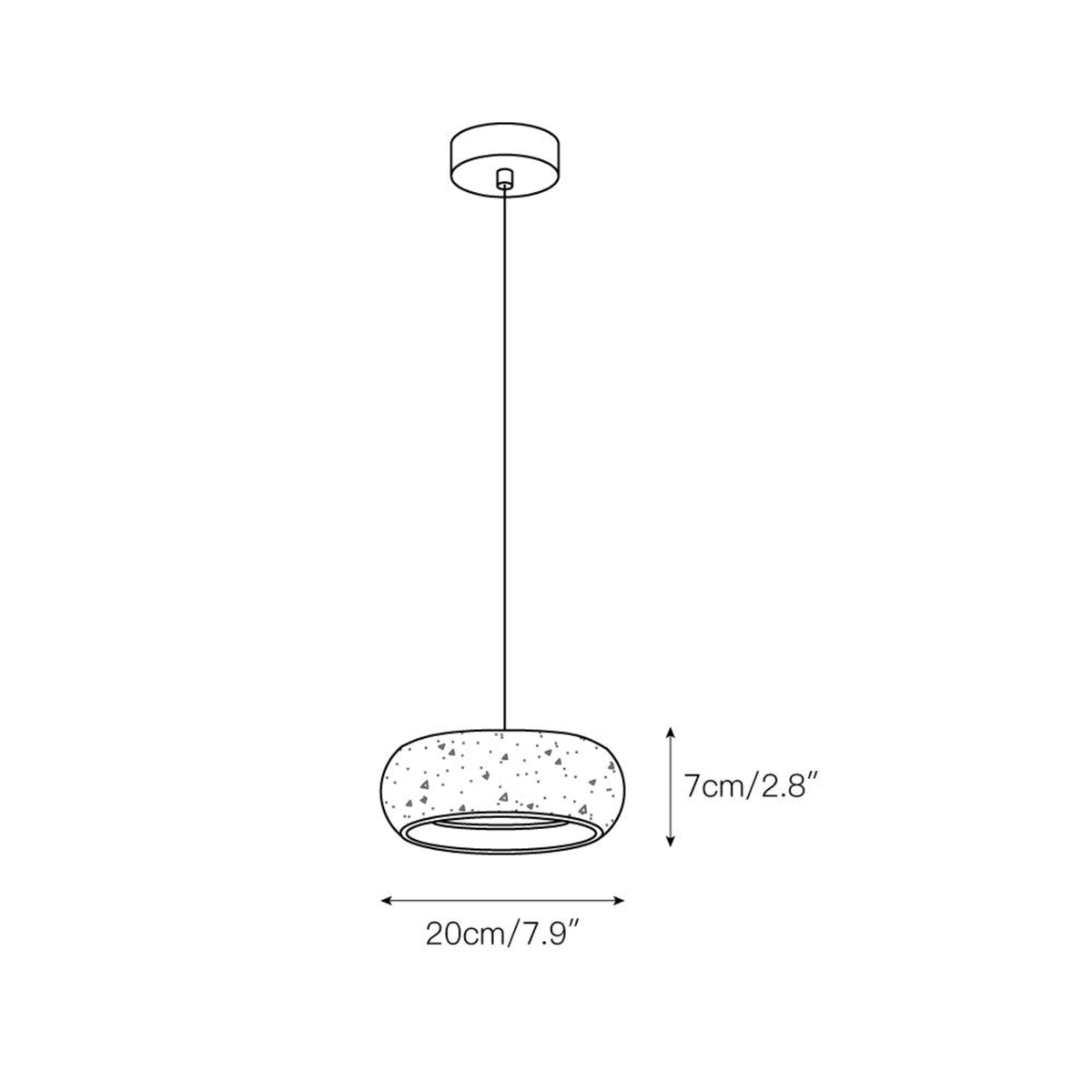 Modern Travertine Stone Pendant Light With Dimmable Remote Control