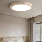 Modern Travertine Flush Mount Ceiling Light With Slim Profile