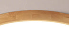 Nordic Solid Wood Round LED Flush Mount Ceiling Light With Ultra-Thin Profile