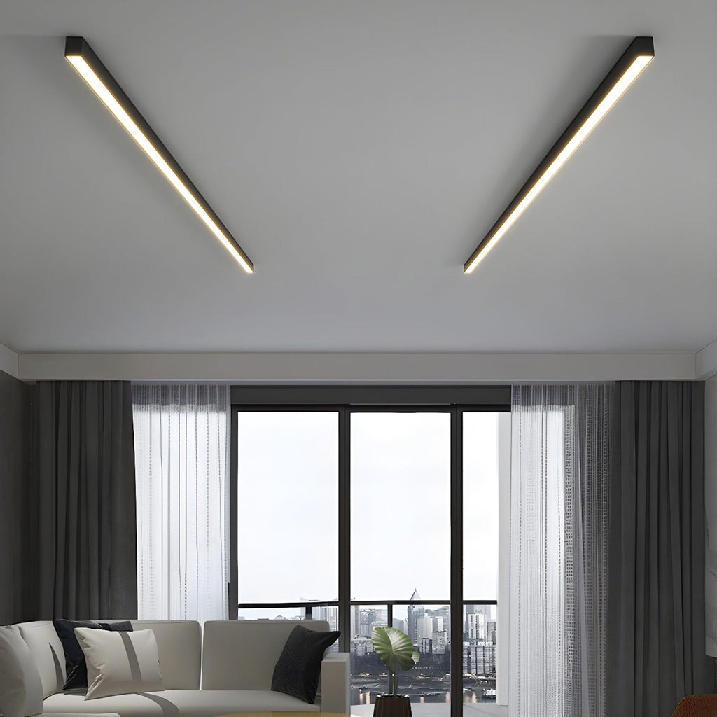 Minimalist Linear Metal Ceiling Light for Living Room