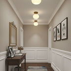 Modern Solid Wood Semi-Flush Ceiling Light for Living Room