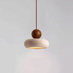 Modern Wood And Concrete Pendant Light With Warm LED Glow