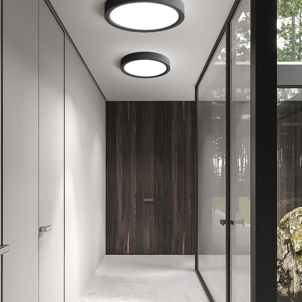 Minimalist Iron Flush Mount Ceiling Light With Slim Low-Profile Design