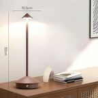 Modern Aluminum Cone LED Rechargeable Table Lamp With Stepless Dimming