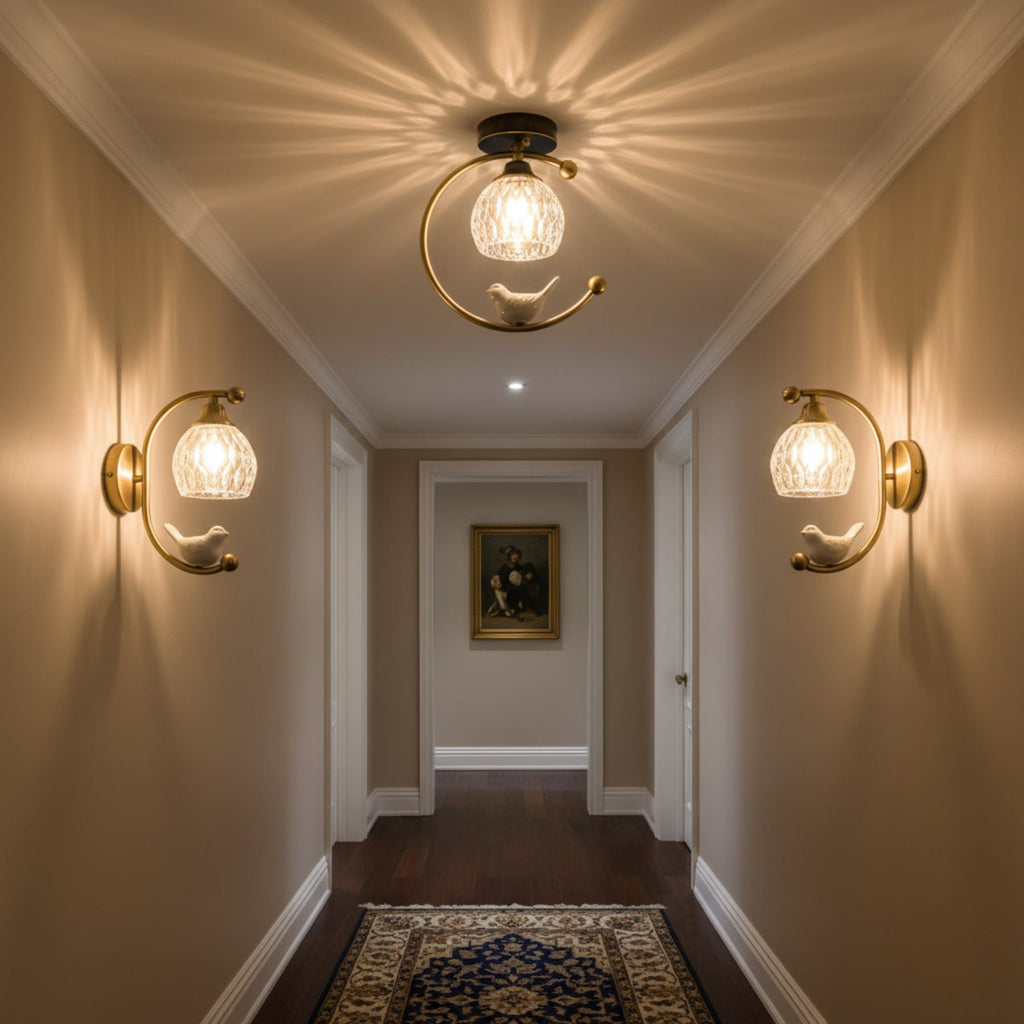 Modern Solid Brass Flush Mount Ceiling Light