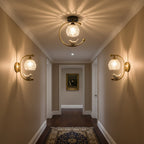 Modern Solid Brass Flush Mount Ceiling Light