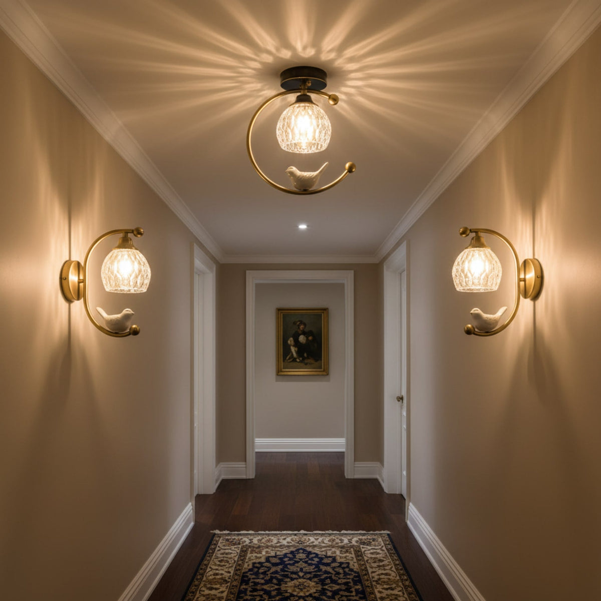 Modern Solid Brass Flush Mount Ceiling Light