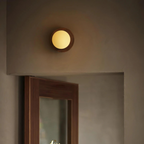 Nordic Natural Wood Wall Sconce LED Light With Globe Shade