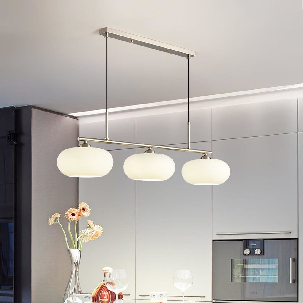 Modern Glass Pendant Light With Tri-Color LED Glow