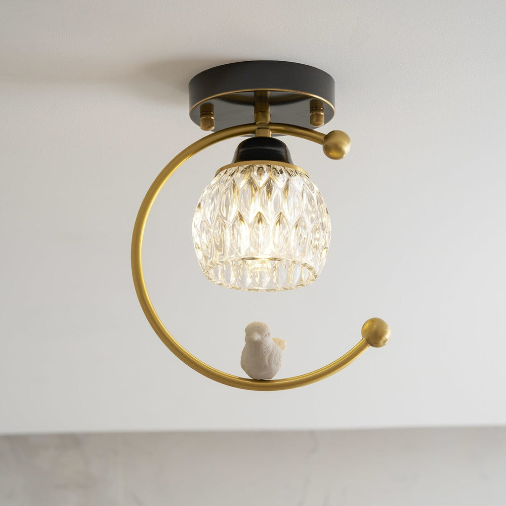 Modern Solid Brass Flush Mount Ceiling Light