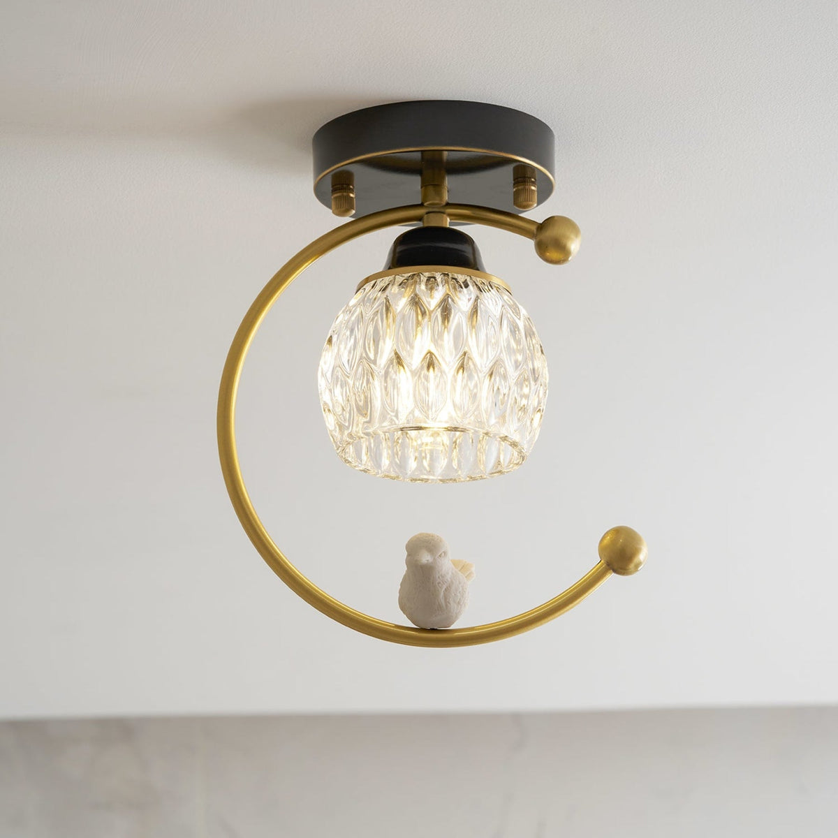 Modern Solid Brass Flush Mount Ceiling Light