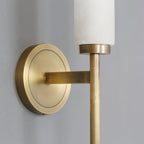 Modern Metal and Faux Alabaster Wall Sconce for Living Room