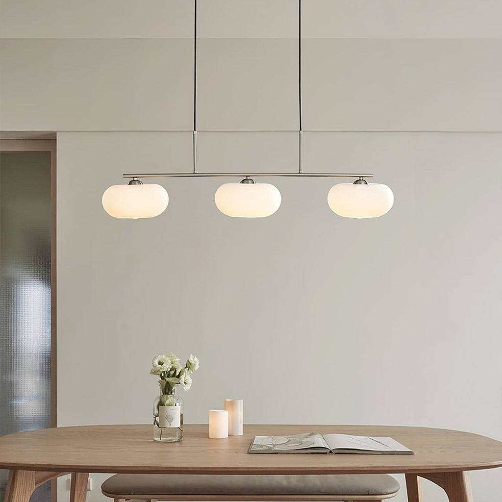 Modern Glass Pendant Light With Tri-Color LED Glow