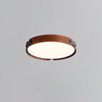 Scandinavian Wood Flush Mount Ceiling Light With Slim Low-Profile Design