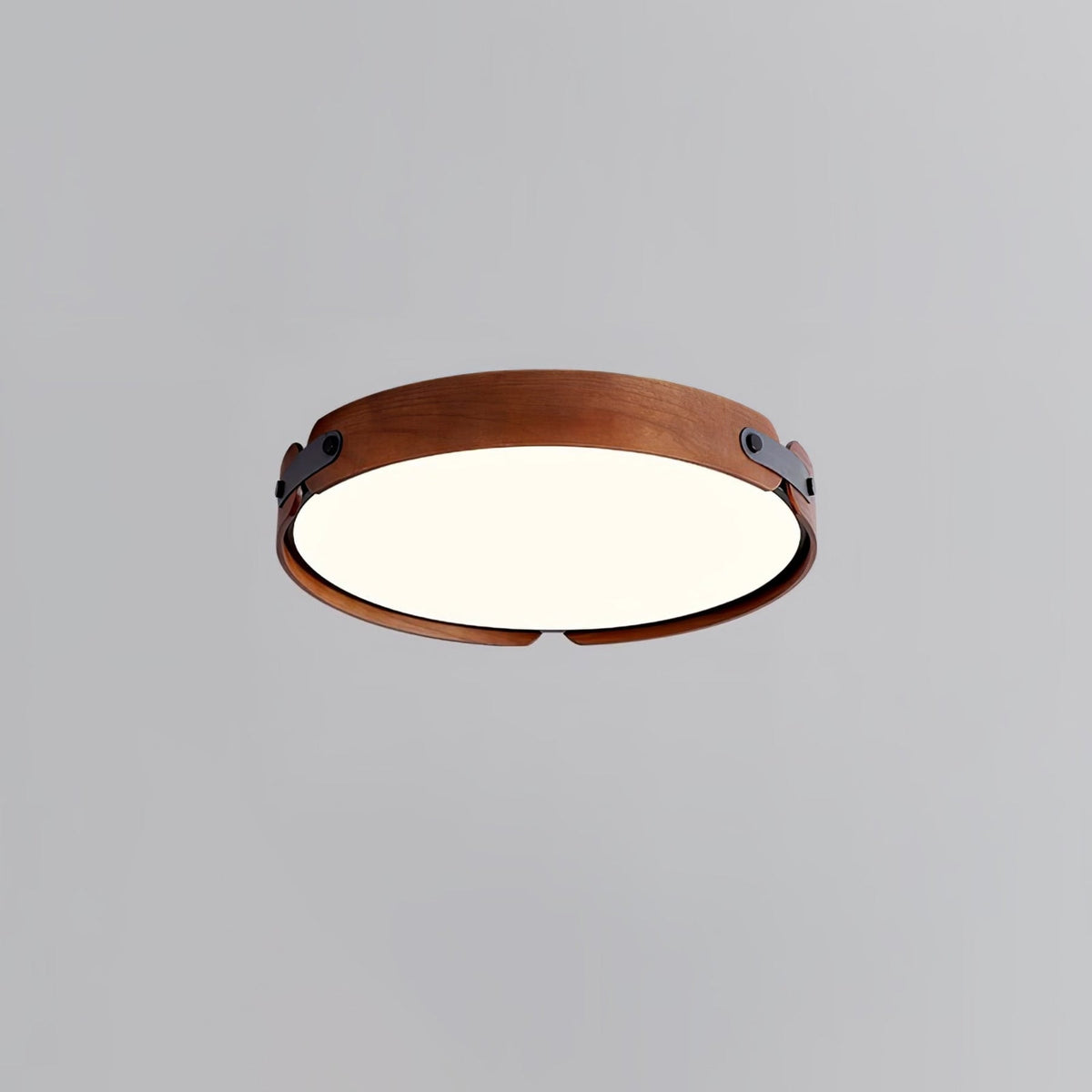 Scandinavian Wood Flush Mount Ceiling Light With Slim Low-Profile Design